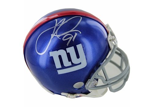 Justin Tuck NY Giants Replica Mini Helmet (Steiner Sports COA)